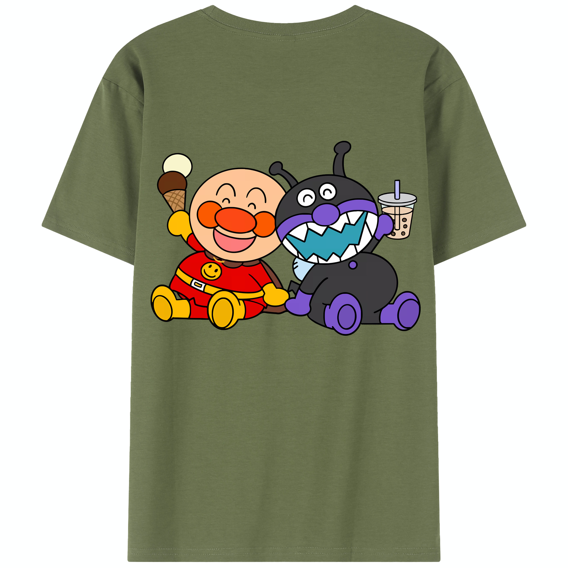（画像用） アンパンマン Anpanman 綿100％半袖Tシャツ（背面プリント）